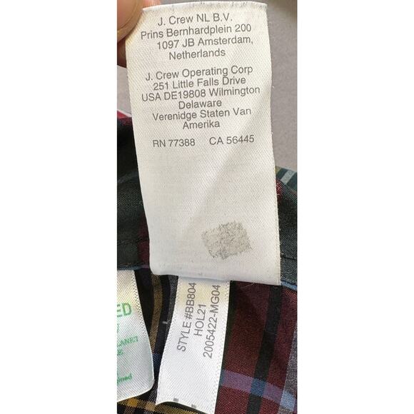 J.Crew Mens Classic Stretch Secret Wash Organic Cotton Plaid Shirt Medium - Picture 8 of 8